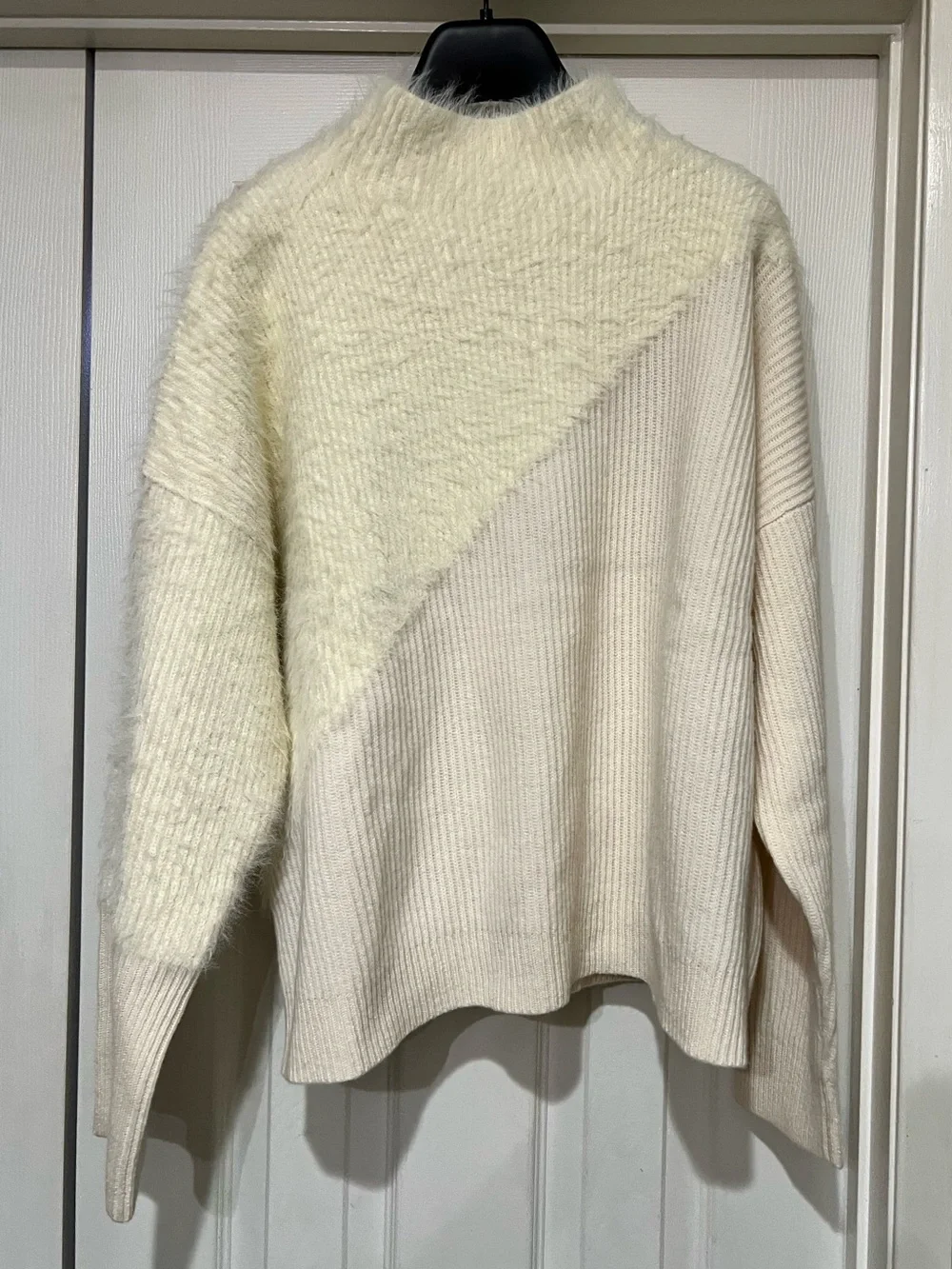 NWT REISS PAOLA NEUTRAL HUE TEXTURED WOOL/CASHMERE JUMPER SWEATER SIZE L - Picture 2 of 14